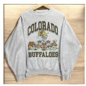 Colorado Buffaloes Sweatshirt, Looney Tunes Football Retro Sweatshirt